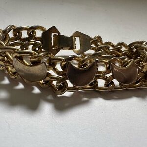 Chic Gold Chain Bracelet with Silver Crescent Accents